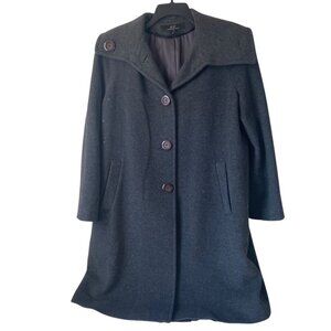 L L Collezioni Italia Women Size 10 A-Line Wool Coat 3 Large Buttons Pockets